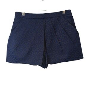 Forever 21 Contemporary Navy Blue Black Geometric‎ Diamond Jacquard Short XS